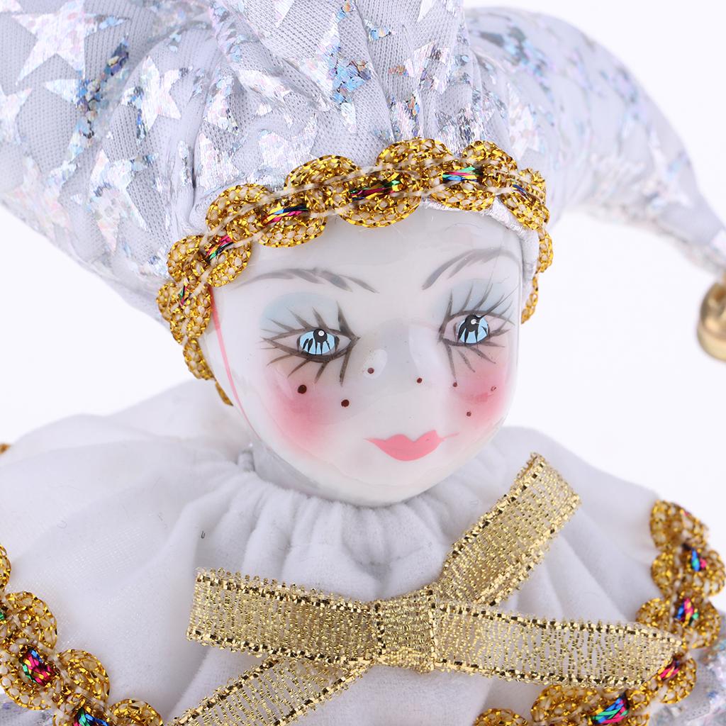 Vintage Collectible Porcelain Dolls - Poupées en porcelaine, clown, 16 cm,