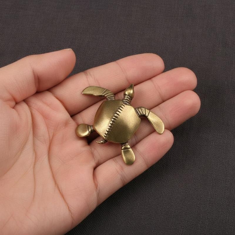 Vintage Collectible Ornaments - Figurine de tortue ancienne en laiton