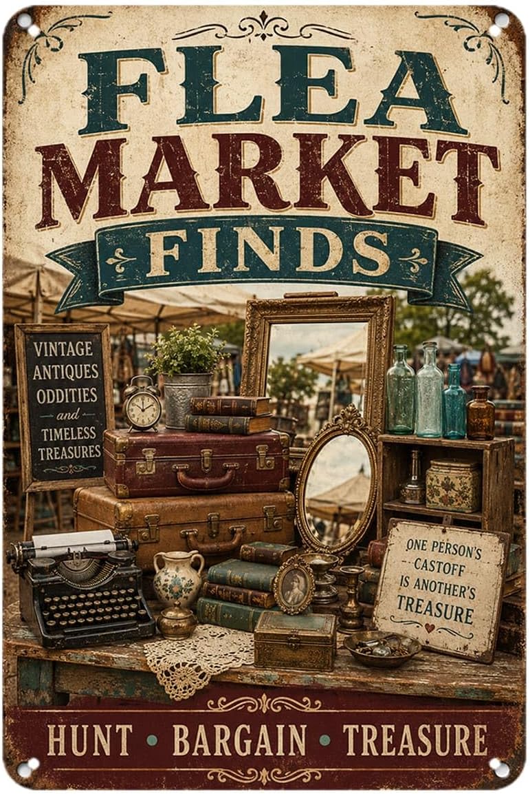 Vintage Collectible Market - Plaques en métal de style vintage,