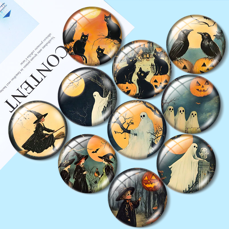 Vintage Jewelry Collection - Cabochons en verre vintage Halloween 12/18/20/25mm