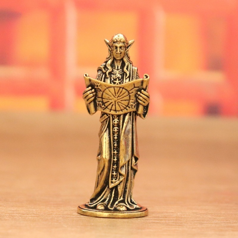 Vintage Collectible Ornaments - Figurine de prophète elfe en laiton