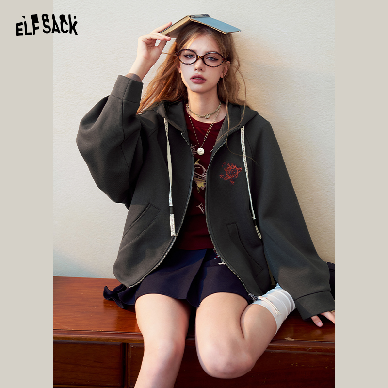 Vintage Zip Hoodie - Sweat à capuche vintage pour femme