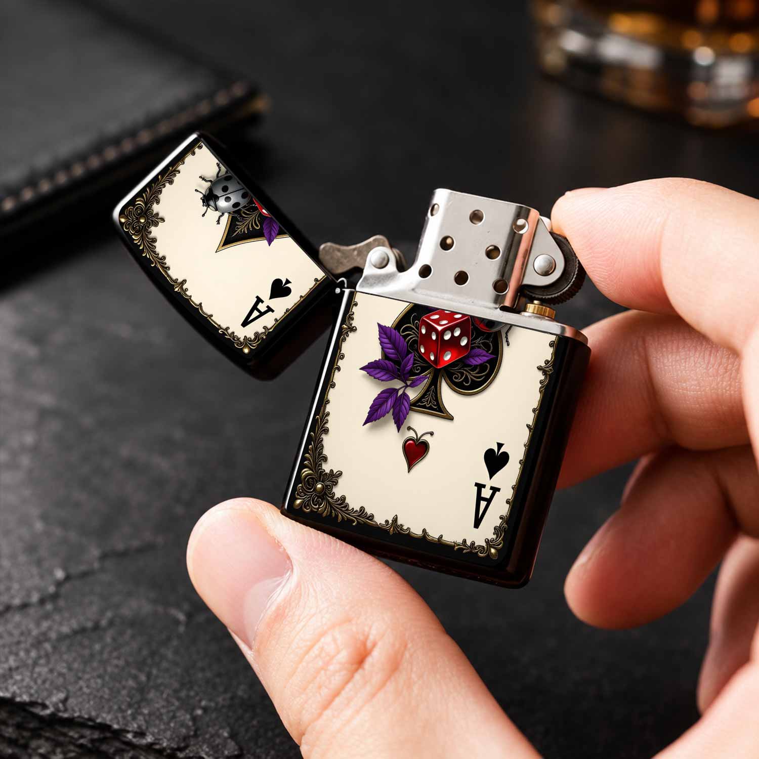 Briquet portable à thème carte - Vintage Collectible Playing Cards avis et prix