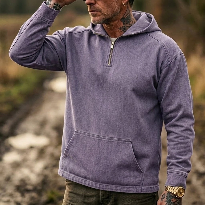 Hoodies en jean vintage pour h - Vintage Zip Hoodie avis et prix