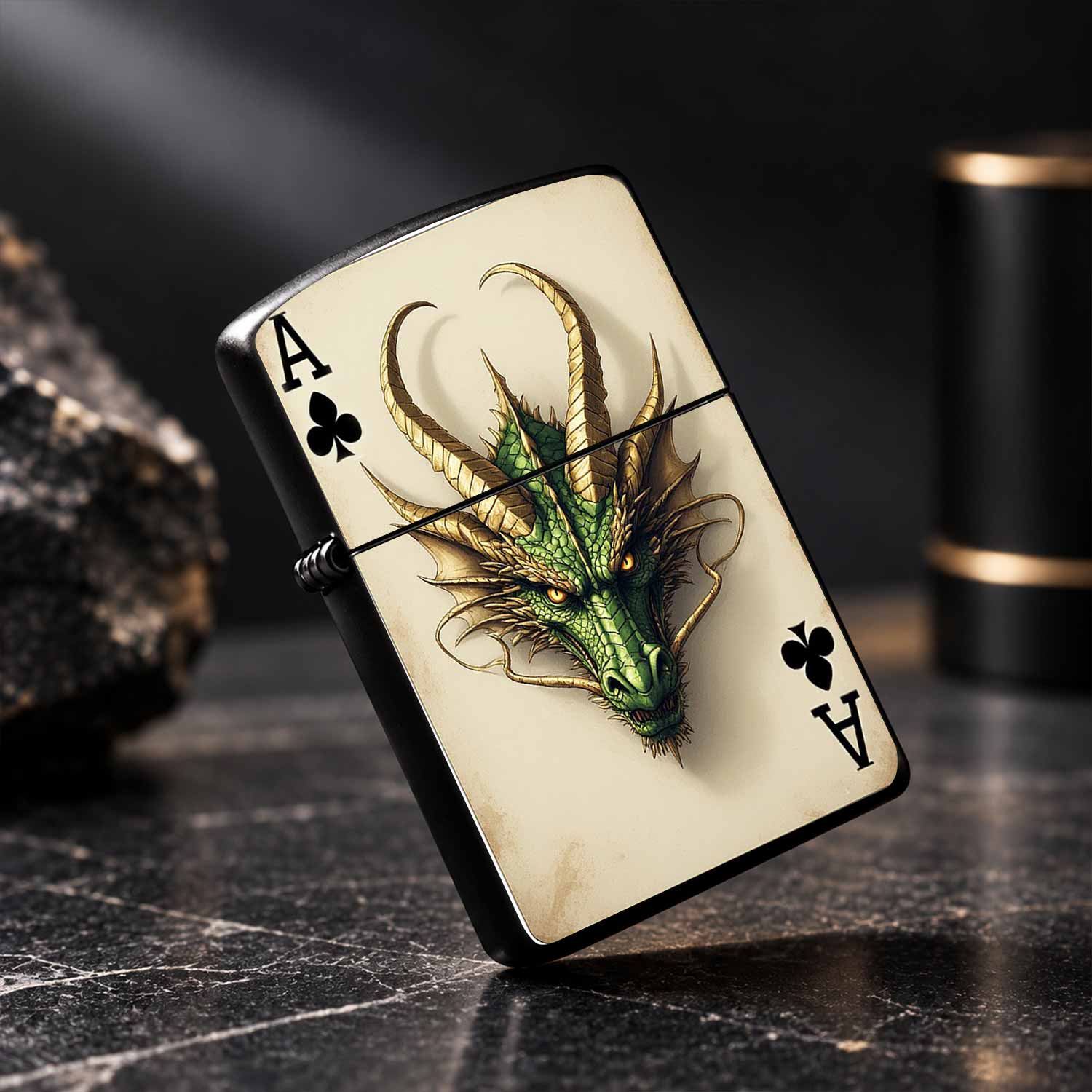 Briquet à thème tête de dragon - Vintage Collectible Playing Cards avis et prix