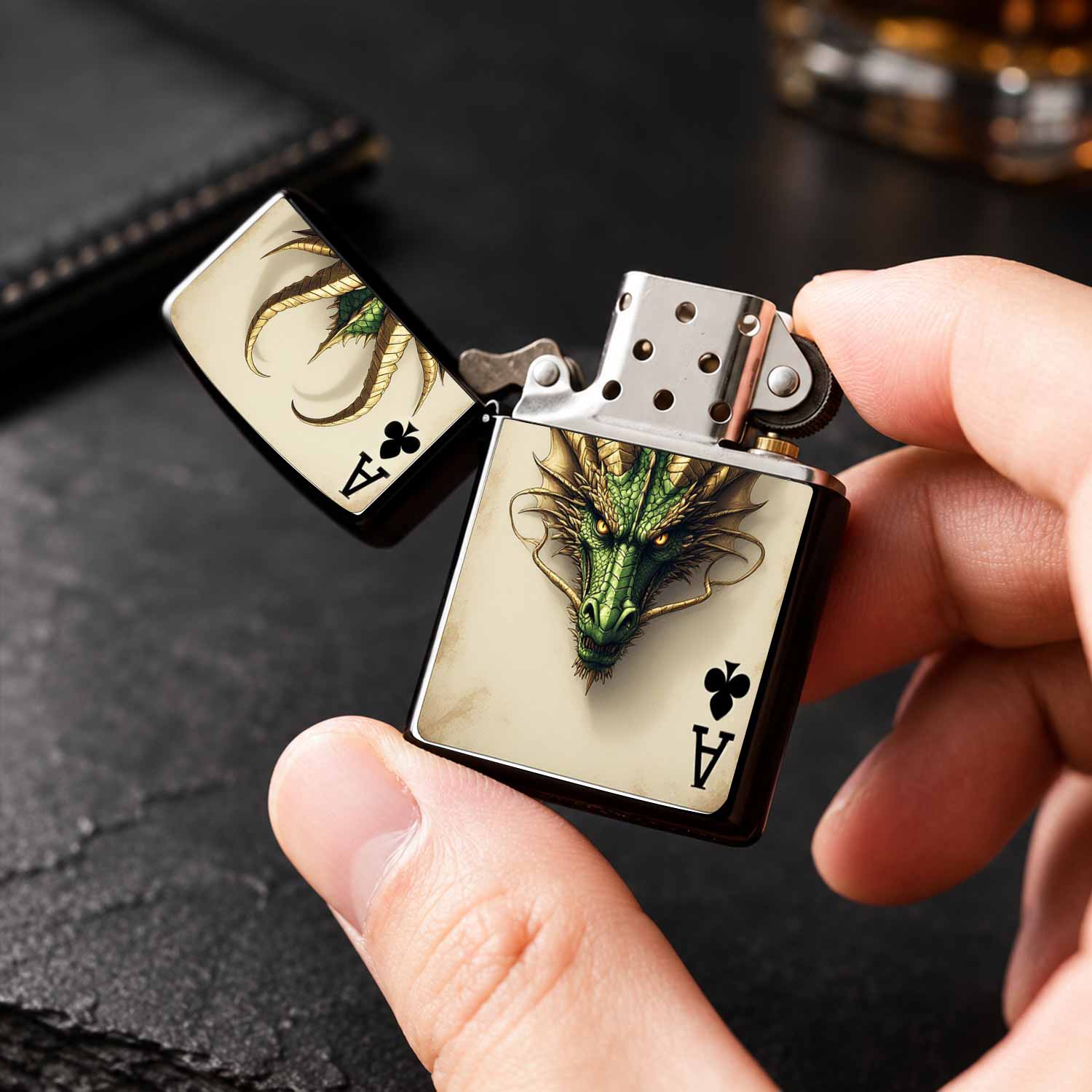 Briquet à thème tête de dragon - Vintage Collectible Playing Cards avis et prix