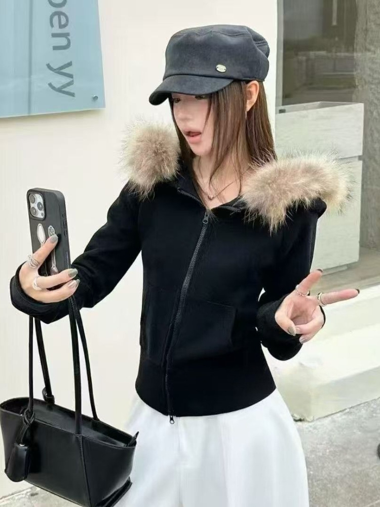 Veste à capuche en fausse four - Vintage Zip Hoodie avis et prix