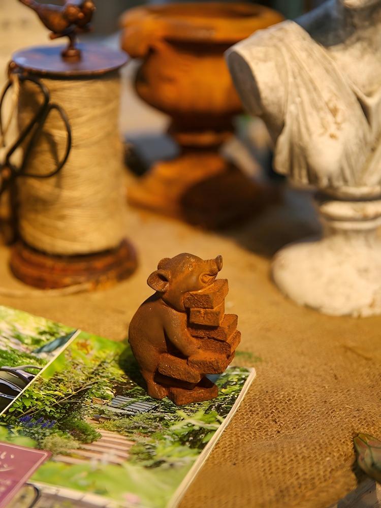 Statue de cochon rustique en f - Vintage Collectible Ornaments avis et prix