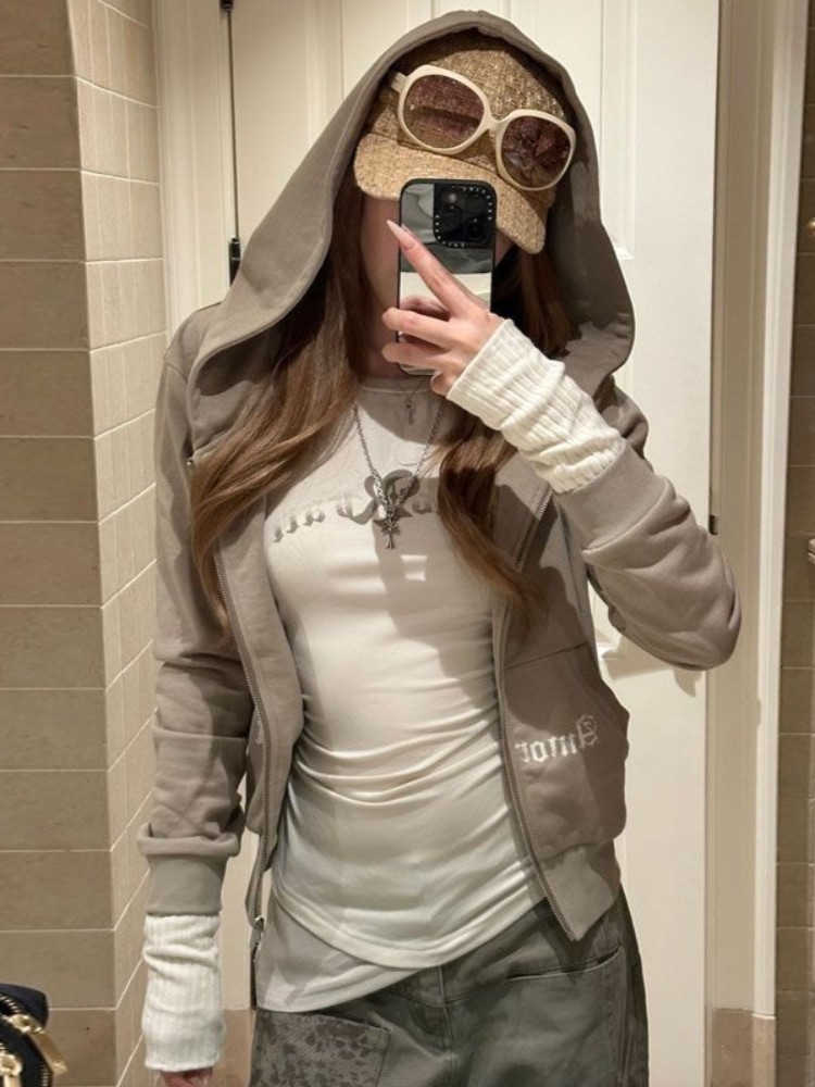 Veste à capuche zippée courte  - Vintage Zip Hoodie avis et prix